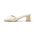 Women Heeled Sandals Open Square Toe Block Heeled Slip On Sandals Summer Shoes - Gold