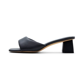 Women Heeled Sandals Open Square Toe Block Heeled Slip On Sandals Summer Shoes