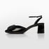 Women Heeled Pumps Ankle Strap Bow Round Toe Block Heeled Sandals With Buckle Summer Shoes - Black