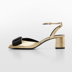 Women Heeled Pumps Ankle Strap Bow Round Toe Block Heeled Sandals With Buckle Summer Shoes