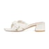 Women Heeled Sandals Bow Open Square Toe Block Heeled Sandals Summer Shoes - White