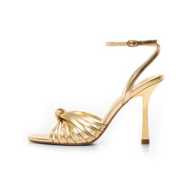 Women Heeled Sandals Ankle Strap Knot Open Toe Stiletto Heeled Sandals With Buckle Summer Shoes