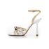 Women Heeled Sandals Ankle Strap Knot Open Toe Stiletto Heeled Sandals With Buckle Summer Shoes - Silver