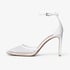 Women Mesh Heeled Pumps Ankle Strap Sandals With Buckle Summer Shoes - White