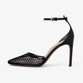 Women Mesh Heeled Pumps Ankle Strap Sandals With Buckle Summer Shoes