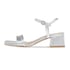 Women Heeled Sandals Adjustable Ankle Strap Sandals With Buckle Summer Shoes - Silver
