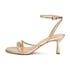 Women Heeled Sandals Ankle Strap Open Toe Kitten Heeled Sandals With Buckle Summer Shoes - Gold