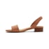 Women Heeled Sandals Slingback Open Square Toe Low Heeled Sandals Slip On Summer Shoes - Nude