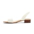 Women Heeled Sandals Slingback Open Square Toe Low Heeled Sandals Slip On Summer Shoes - White