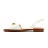 Women Flat Sandals Slingback Open Square Toe Square Buckle Sandals Slip On Summer Shoes - White