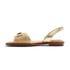 Women Flat Sandals Slingback Open Square Toe Square Buckle Sandals Slip On Summer Shoes - Gold