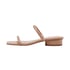 Women Thicker Strap Sandals Open Square Toe Low Heels Sandals Slip On Summer Shoes - Nude