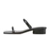 Women Thicker Strap Sandals Open Square Toe Low Heels Sandals Slip On Summer Shoes - Black