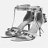 Women Punk Pumps Ankle Strap Open Toe Stiletto Heels Sandals With Buckle Summer Shoes - Silver
