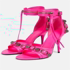 Women Punk Pumps Ankle Strap Open Toe Stiletto Heels Sandals With Buckle Summer Shoes