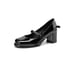 Women Mary Janes Pumps Round Toe Block Heels Pumps With Buckle Spring Shoes - Black