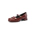 Women Heeled Mary Janes Pumps Pearl Square Toe Block Heels Pumps With Buckle Spring Shoes - Red