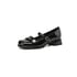 Women Heeled Mary Janes Pumps Pearl Square Toe Block Heels Pumps With Buckle Spring Shoes - Black