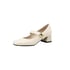 Women Heeled Pumps Metal Square Toe Chunky Heels Pumps Spring Shoes - White