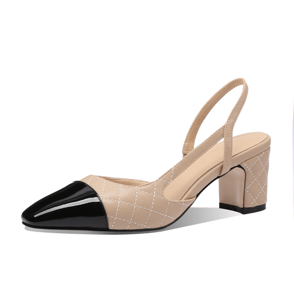 MiraAzzurra Shoes | 2 Tones Slingback Pumps 65 - Nude Checkered
