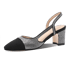 2 Tones Slingback Pumps - Black Rhinestone