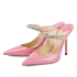 Crystal Arch Strap Mules - Pink