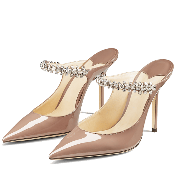 MiraAzzurra Shoes | Crystal Arch Strap Mules 100 - Nude