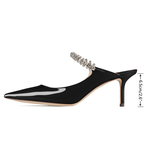 MiraAzzurra Shoes | Crystal Arch Strap Mules 65 - Black