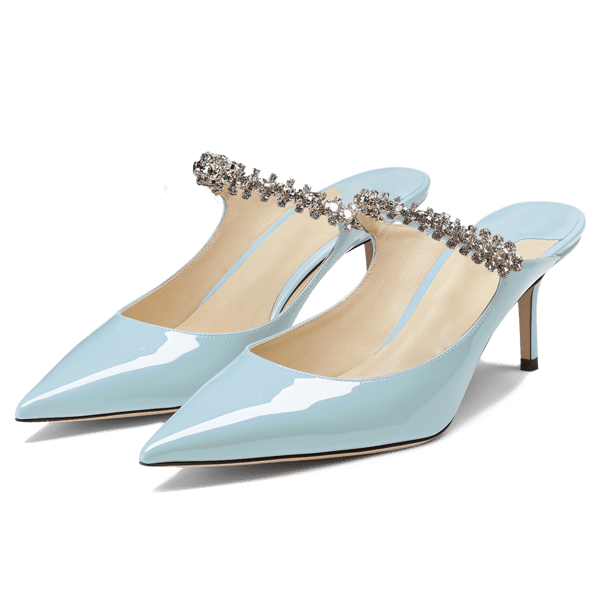 MiraAzzurra Shoes | Crystal Arch Strap Mules 65 - Blue