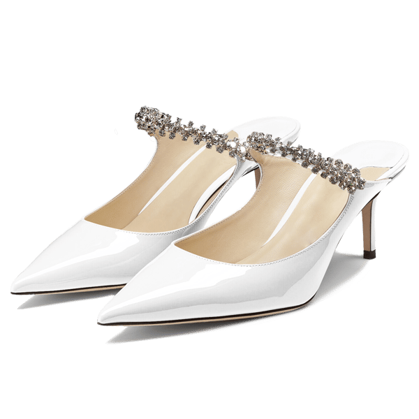 MiraAzzurra Shoes | Crystal Arch Strap Mules 65 - White