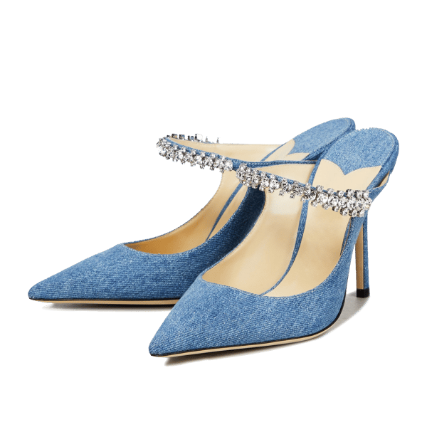 MiraAzzurra Shoes | Crystal Arch Strap Mules 65/100 Denim