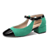 Ankle Strap Two Tones Sandal Corduroy - Green