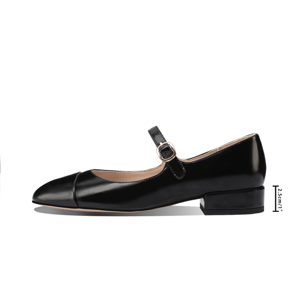 MiraAzzurra Shoes | Low Heel 2 Tones Maryjane Pumps 25 - Black