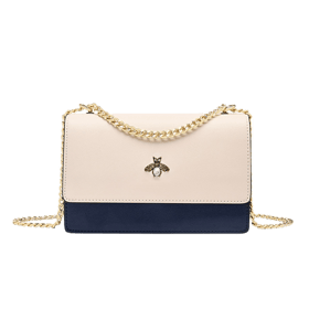 Stylish Women's Leather Crossbody Bag - Bee Pattern