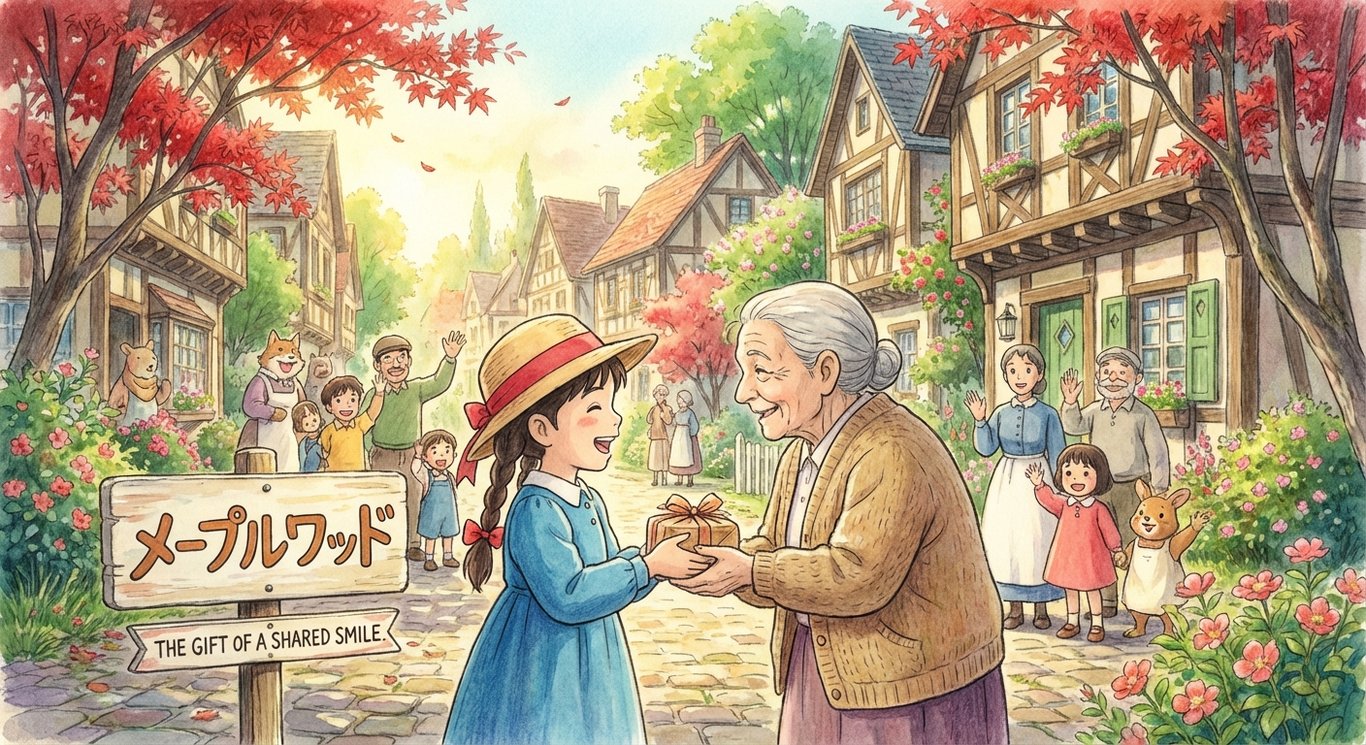 The Gift of a Shared SmileIn the cozy neighborhood of Maplewood, where the houses stood like old