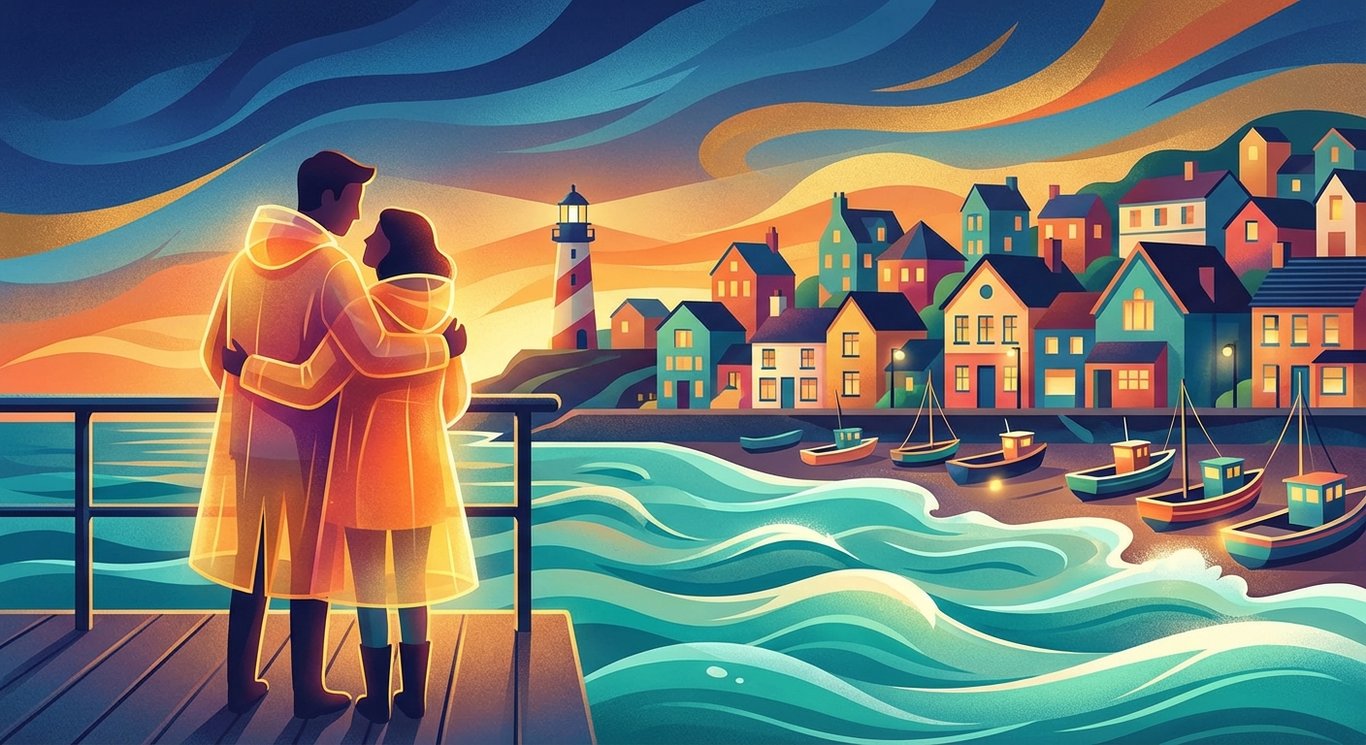 The Glow of Everyday FriendshipIn the quaint seaside town of Sandhaven, where the ocean waves