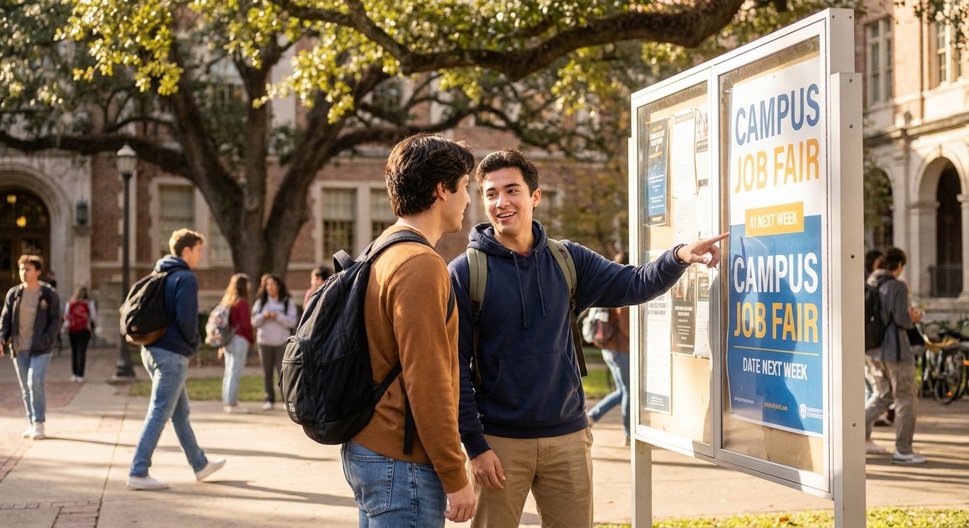 Discussing a Campus Job Fair