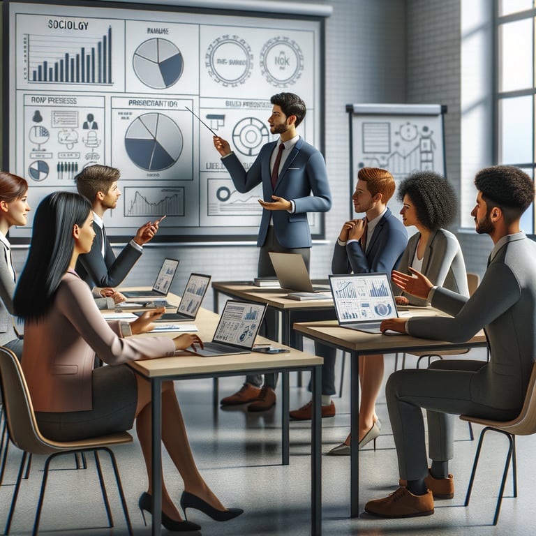 Discussing a Group Presentation in a Sociology Class