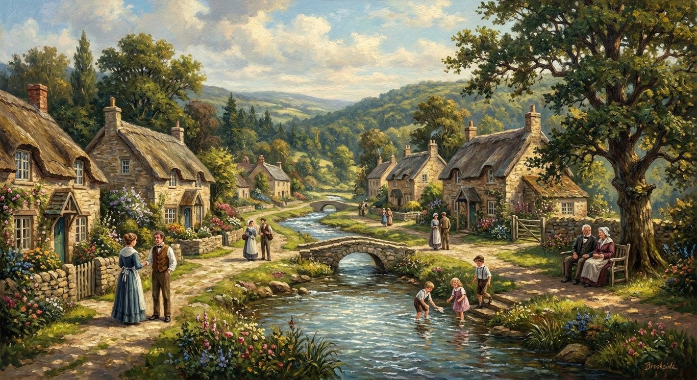 The Whisper of Joyful MomentsIn the quaint village of Brookside, nestled between verdant hills and
