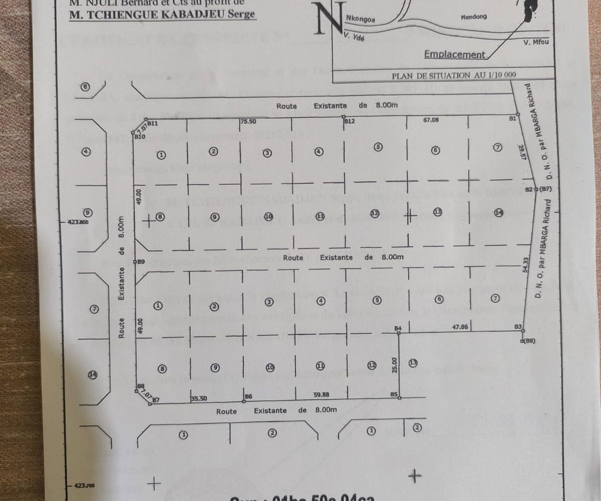 Terrain à vendre à Nkoabang, Yaoundé - 3900 FCFA/m²