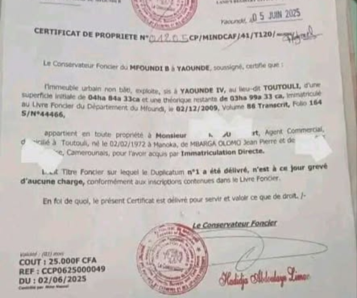 Lot résidentiel 500 m² à Odza, Yaoundé