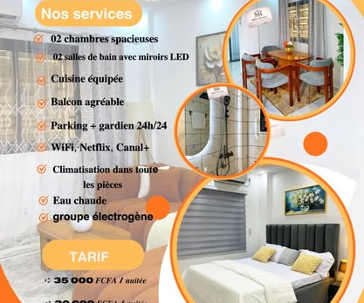 Appartement meublé 2 chambres - Bonamoussadi, Douala