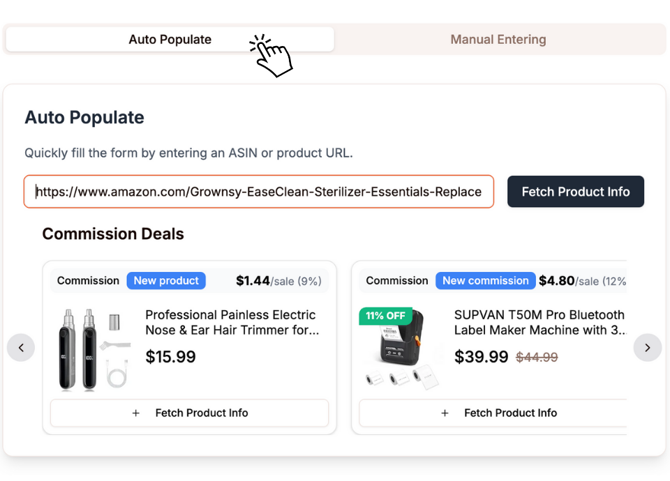 Easier to add deals