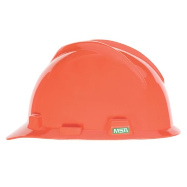 MSA - V-Gard Slotted Cap with Fast-Trac III Suspension Half Brim & Non-Vented, Orange - M475361