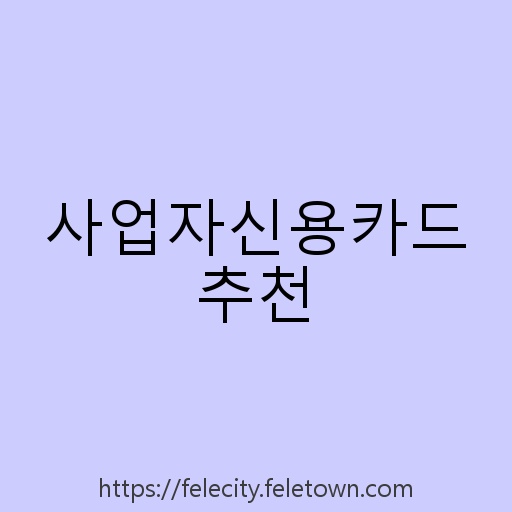 사업자신용카드추천 설명사진