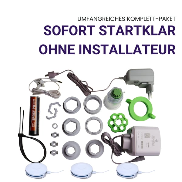 Komplettset Wassermelder und Wasserabschaltung