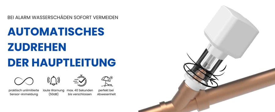 Stellmotor des Wasserwächters auf dem Hauptabsperrventil