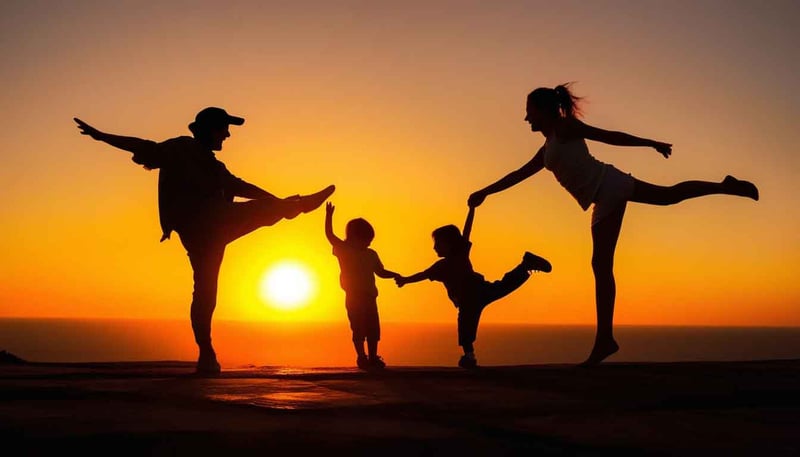 Eine Familie am Strand