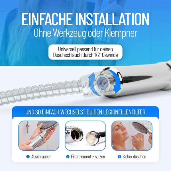 Legionellenfilter Duschkopf Einfache Installation