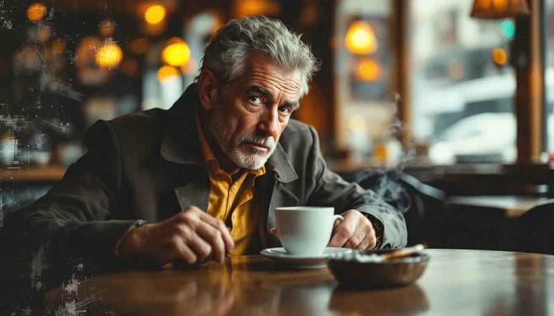 Mann trinkt Kaffee